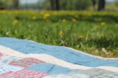 old quilt picnic